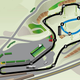 The carousel turn (blue) compared to the former NASCAR layout (light gray) at Sonoma.